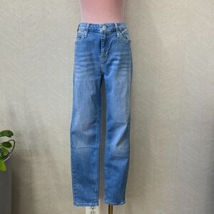 Calvin Klein Embroidered Denim Blue Ankle Mid Rise Skinny Jeans Womens Size 30